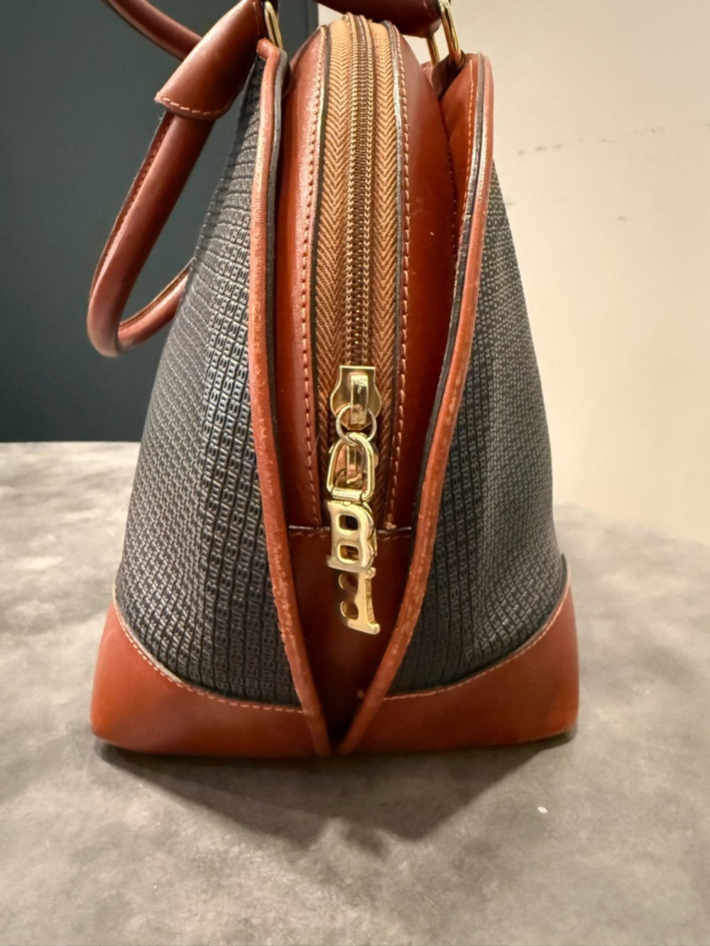 Bally Graphite and Brown Dome Satchel - Picture 10 of 16